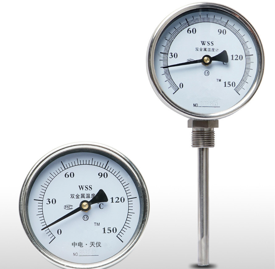 WSS Bimetal Thermometer Boiler Pipeline Steam Water Oil High Temperature Industrial Thermometer